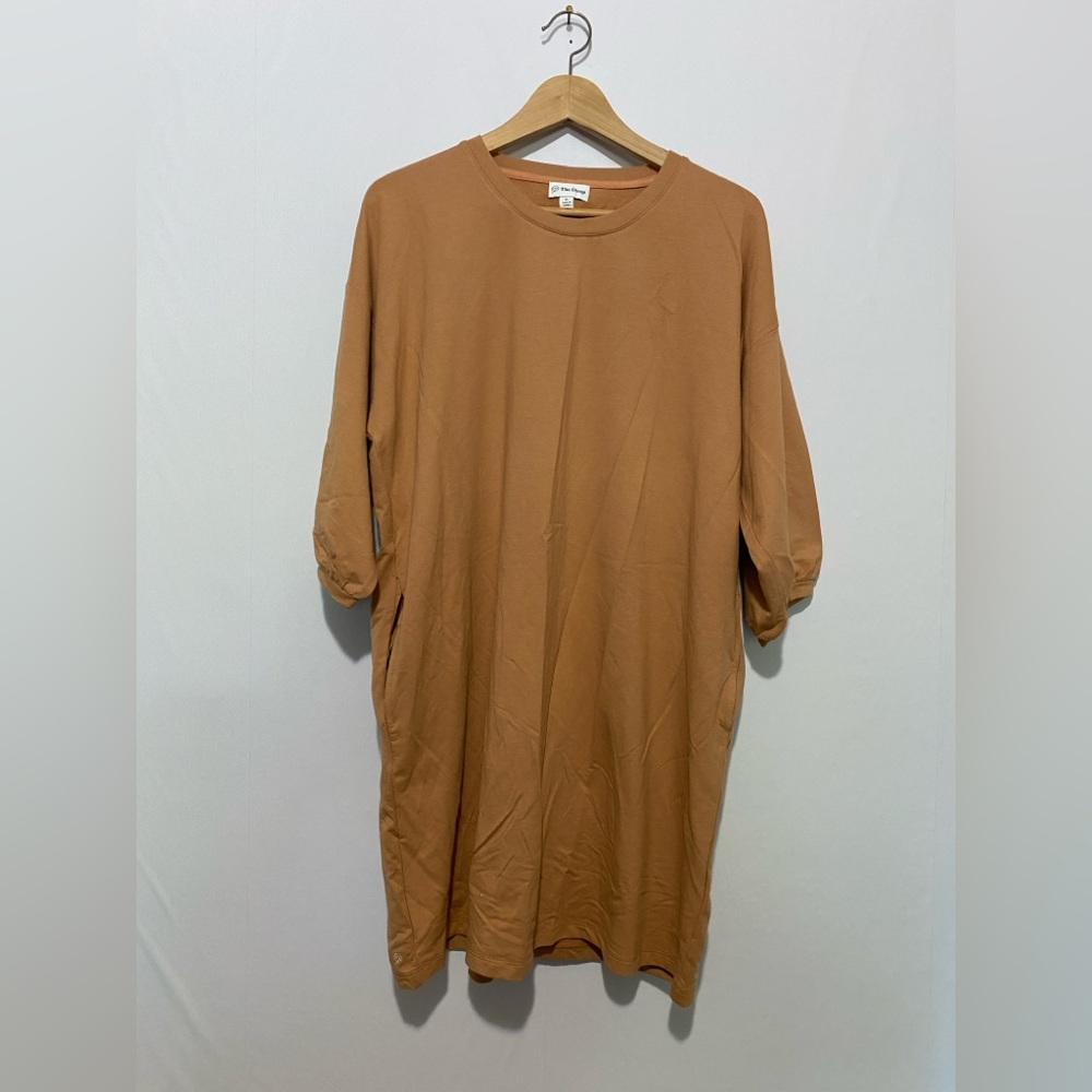 The Drop‎ Estelle Shirt Dress in Caramel XL Comfy Minimalist Casual NWT
